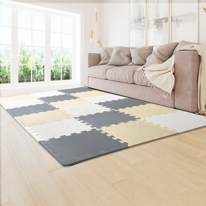 Kids Foam Puzzle Floor Playmat 0.4 in 16 Pcs Interlocking EVA Soft Tiles