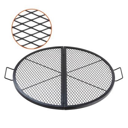 Foldable 91 cm Round Fire Pit Grill Grate, Heavy Duty Steel, Portable BBQ Grid