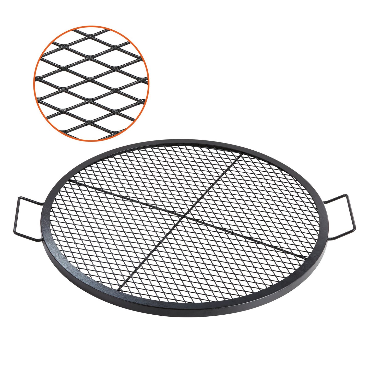 VEVOR X-Marks Fire Pit Grill Grate, Round Cooking Grate, Heavy Duty Steel Campfire