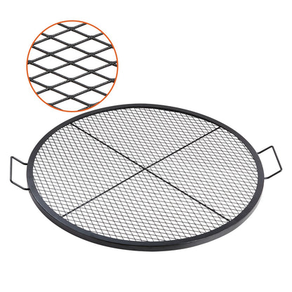 Heavy Duty Round Steel BBQ Grill Grate with Handle, 91cm, Black