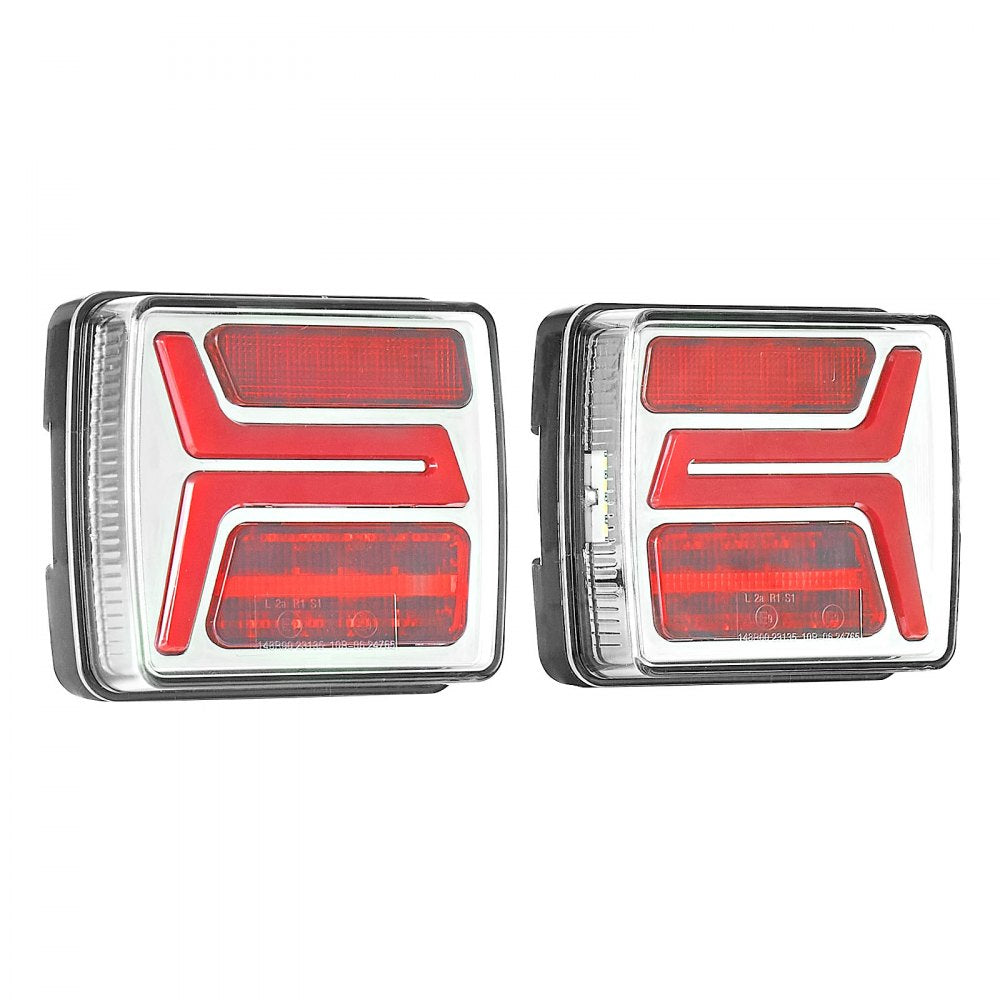 Trailer Lights, 2PCS Square Magnetic LED Trailer Tail Lights Kit with Stop Brake Turn Tail License Lamp, Waterproof Tow Lighting Kit with Wiring Harness for Boat Truck Camper RV Snowmobile Bus