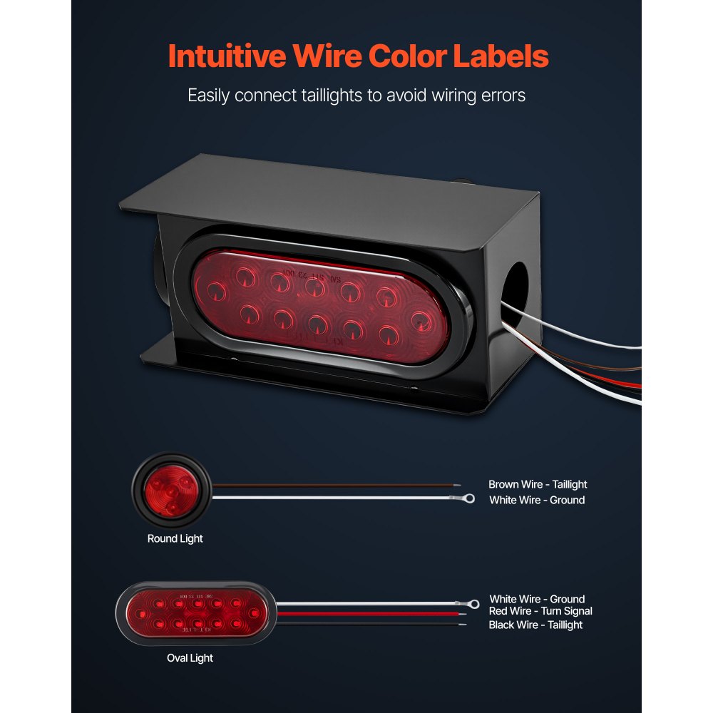 Trailer Lights, LED Trailer Tail Lights Kit with Stop Brake Turn Tail Clearance (Side) Lamp, Left and Right Waterproof Dustproof Tow Lighting Kit for Boat Truck Camper RV Snowmobile Bus Caravan