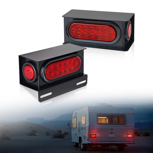 Trailer Lights, LED Trailer Tail Lights Kit with Stop Brake Turn Tail Clearance (Side) Lamp, Left and Right Waterproof Dustproof Tow Lighting Kit for Boat Truck Camper RV Snowmobile Bus Caravan