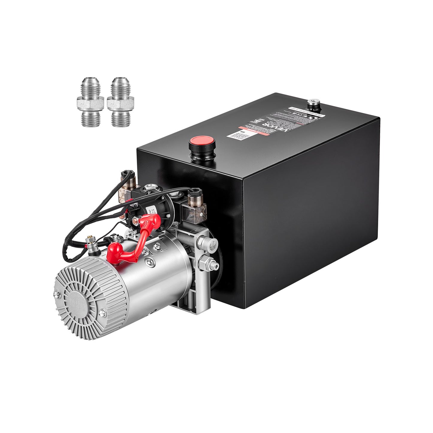 15L Hydraulic Pump, Double Acting Hydraulic Trailer Pump, 22Mpa Max Relief Pressure, 3.4L/MIN Flow Rate, DC12V 1.6KW Power Unit for Dump Trailer Car Lifting (Horizontal Installation)