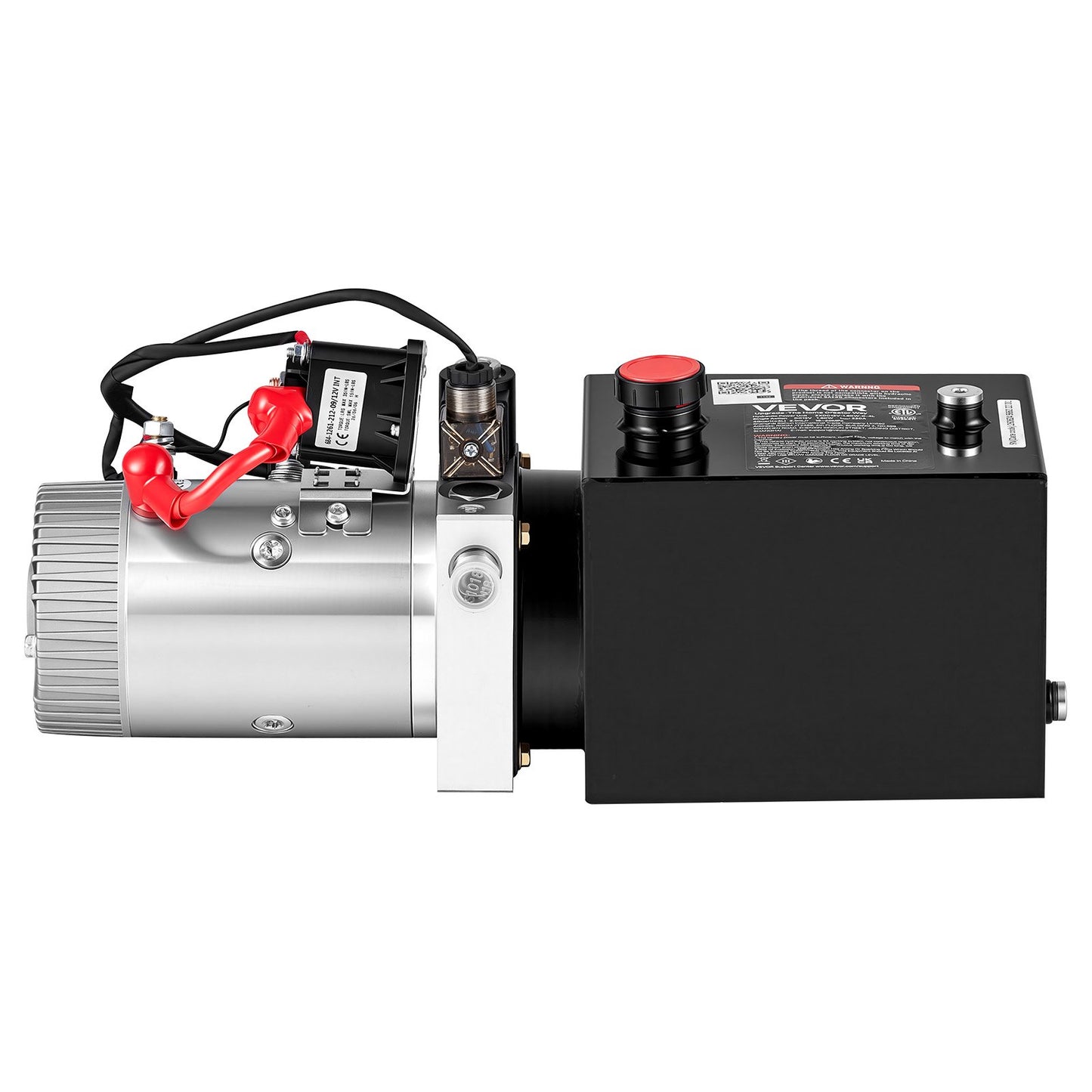 4L Hydraulic Pump, Single Acting Hydraulic Power Unit, 22Mpa Max Relief Pressure, 3.4L/Min Flow Rate, DC12V 1.6KW Hydraulic Power Unit for Dump Trailer Car Lifting (Horizontal Installation)