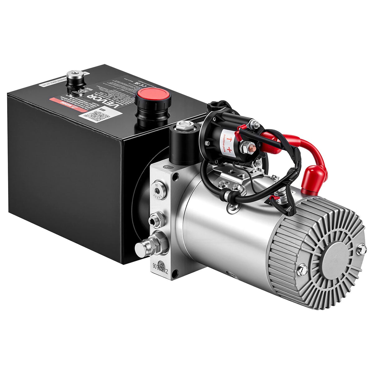 4L Hydraulic Pump, Single Acting Hydraulic Power Unit, 22Mpa Max Relief Pressure, 3.4L/Min Flow Rate, DC12V 1.6KW Hydraulic Power Unit for Dump Trailer Car Lifting (Horizontal Installation)