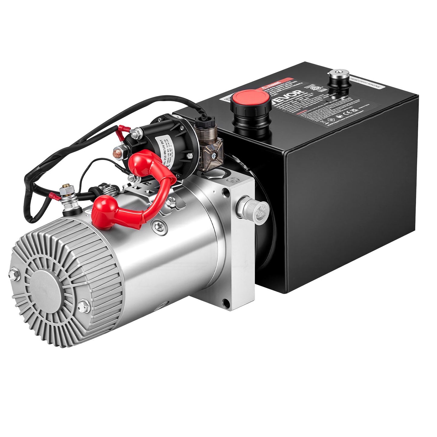 4L Hydraulic Pump, Single Acting Hydraulic Power Unit, 22Mpa Max Relief Pressure, 3.4L/Min Flow Rate, DC12V 1.6KW Hydraulic Power Unit for Dump Trailer Car Lifting (Horizontal Installation)