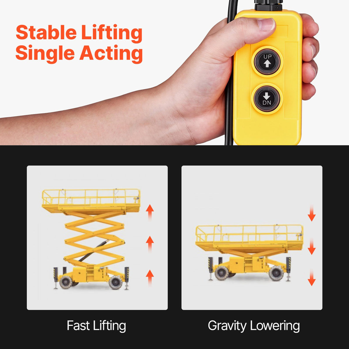 12L Hydraulic Pump, Single Acting Hydraulic Power Unit, 22Mpa Max Relief Pressure, 3.4L/Min Flow Rate, DC12V 1.6KW Hydraulic Power Unit for Dump Trailer Car Lifting (Horizontal Installation)