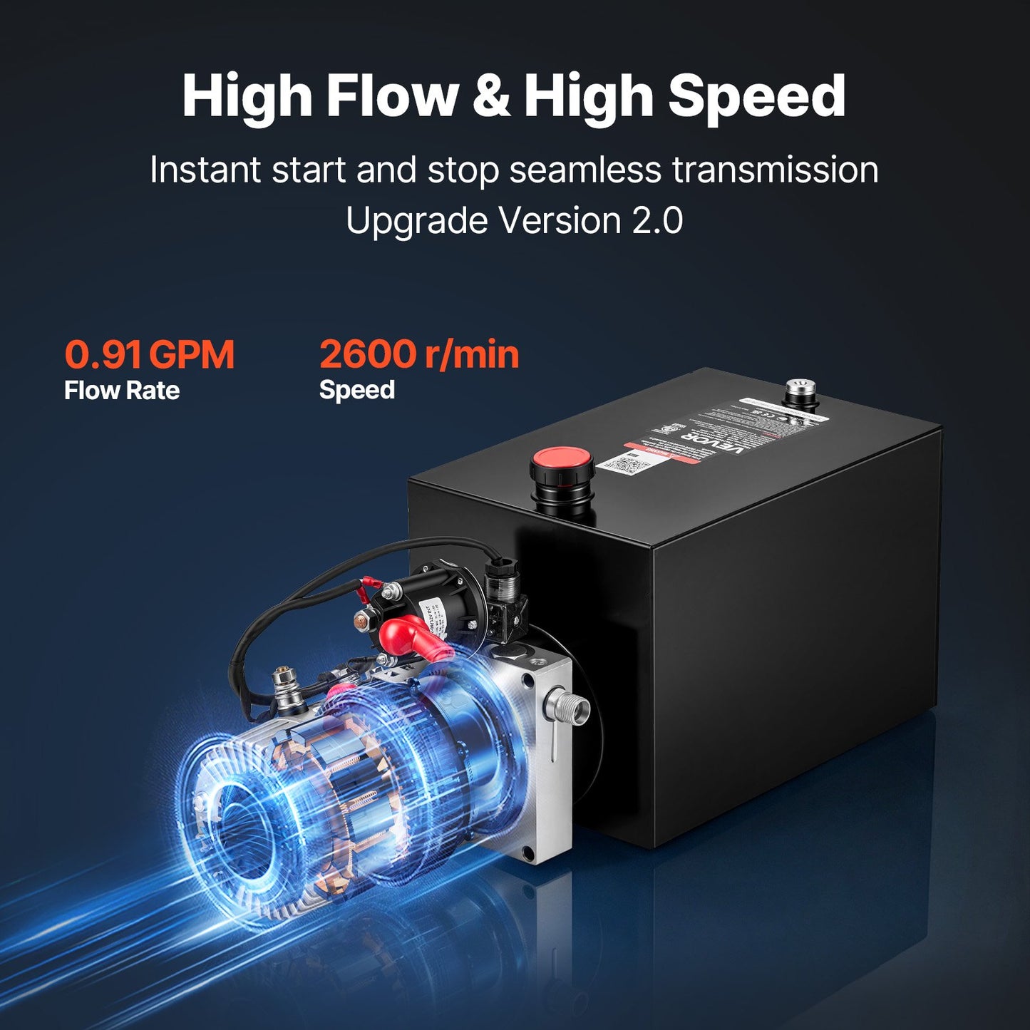 12L Hydraulic Pump, Single Acting Hydraulic Power Unit, 22Mpa Max Relief Pressure, 3.4L/Min Flow Rate, DC12V 1.6KW Hydraulic Power Unit for Dump Trailer Car Lifting (Horizontal Installation)