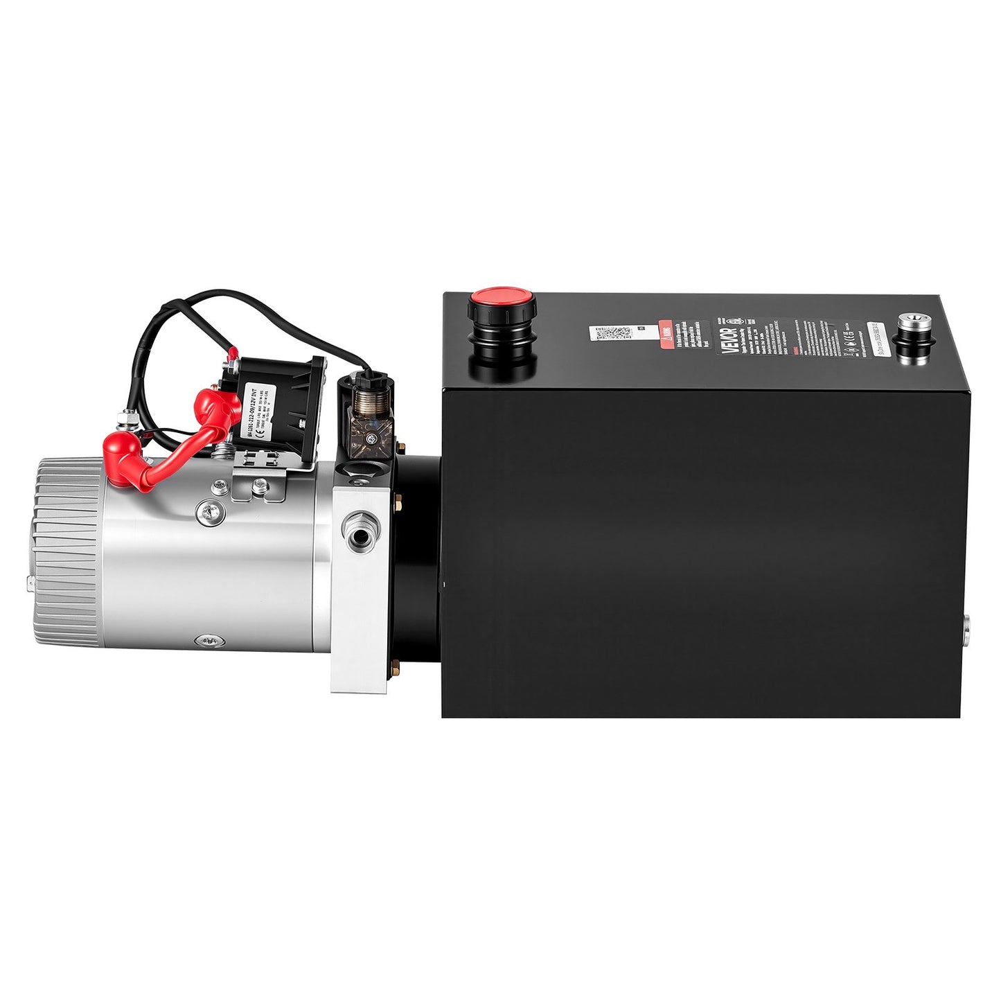 12L Hydraulic Pump, Single Acting Hydraulic Power Unit, 22Mpa Max Relief Pressure, 3.4L/Min Flow Rate, DC12V 1.6KW Hydraulic Power Unit for Dump Trailer Car Lifting (Horizontal Installation)