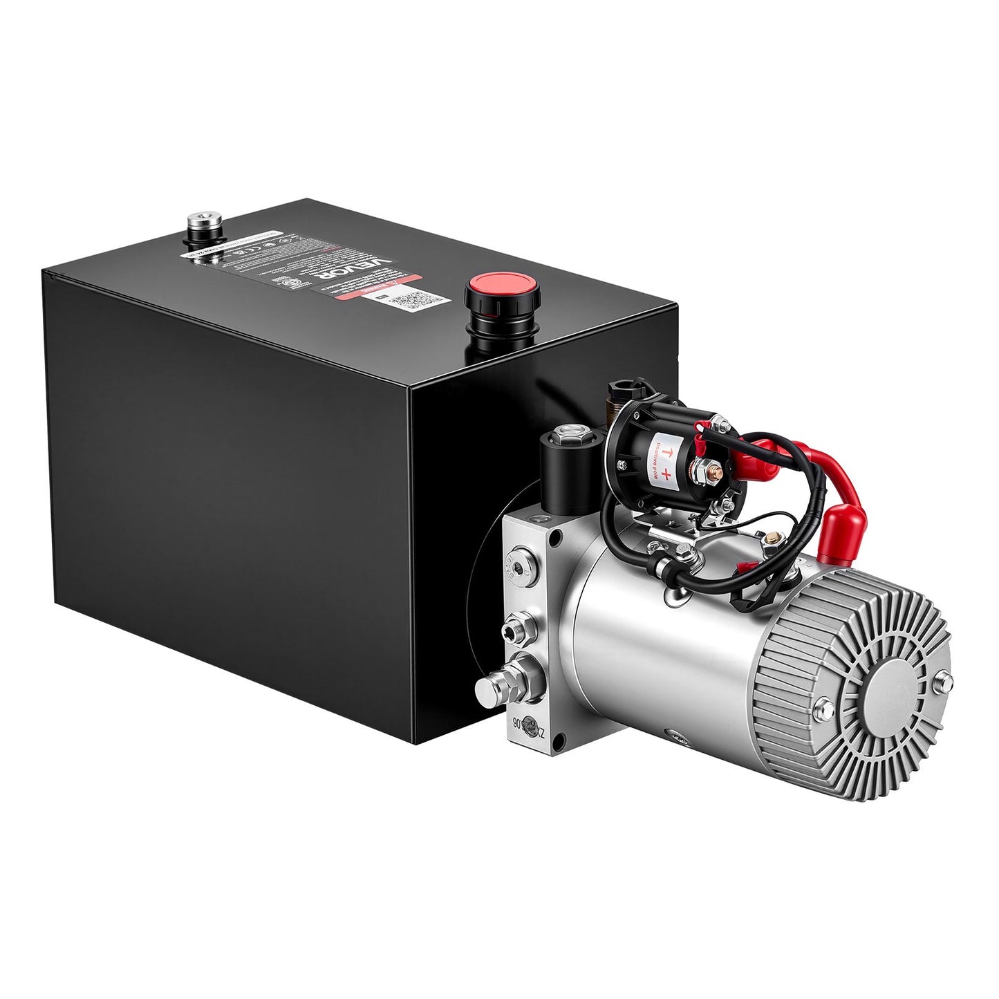 12L Hydraulic Pump, Single Acting Hydraulic Power Unit, 22Mpa Max Relief Pressure, 3.4L/Min Flow Rate, DC12V 1.6KW Hydraulic Power Unit for Dump Trailer Car Lifting (Horizontal Installation)