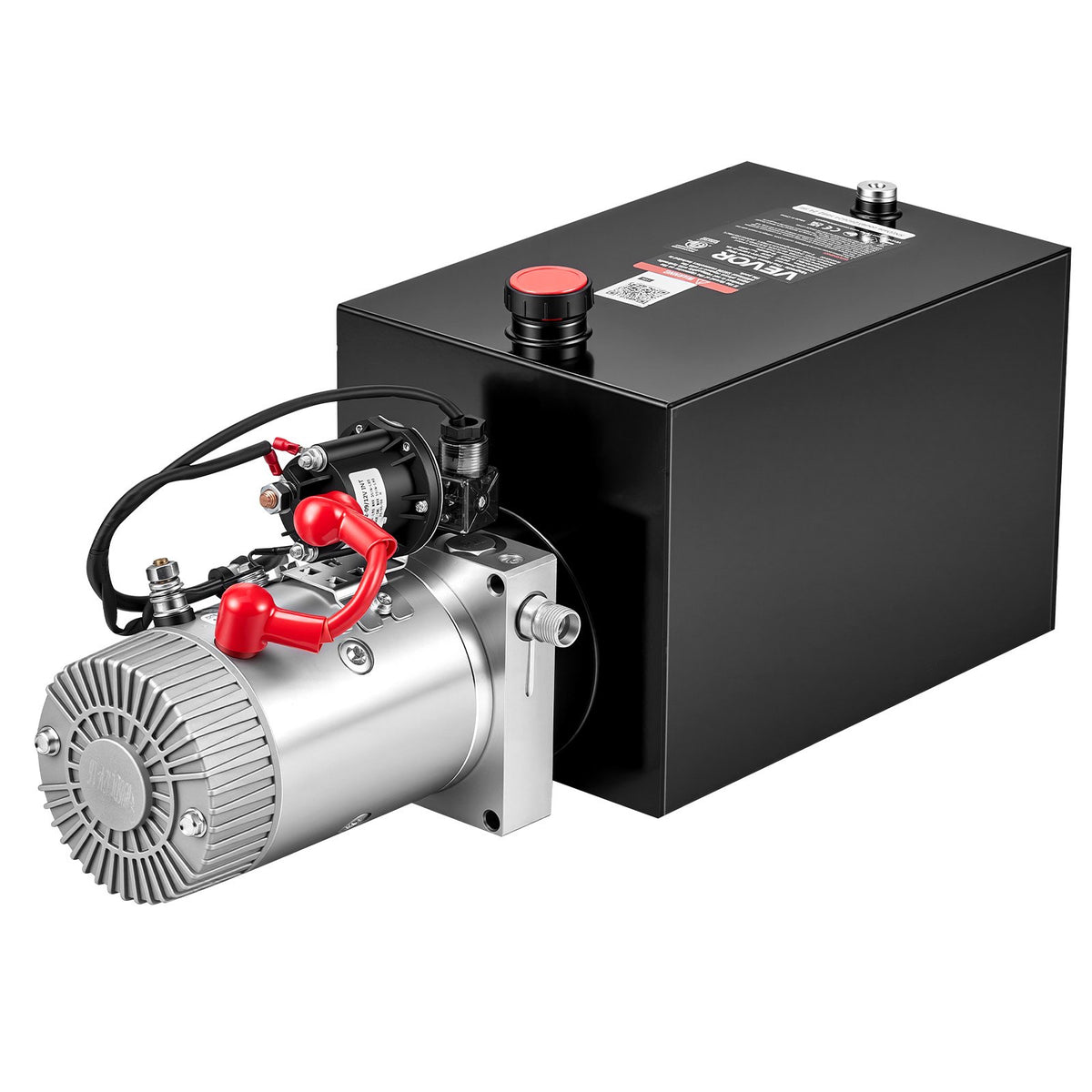 12L Hydraulic Pump, Single Acting Hydraulic Power Unit, 22Mpa Max Relief Pressure, 3.4L/Min Flow Rate, DC12V 1.6KW Hydraulic Power Unit for Dump Trailer Car Lifting (Horizontal Installation)