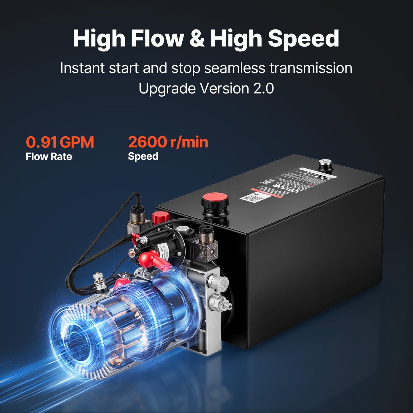 10L Hydraulic Pump, Double Acting Hydraulic Trailer Pump, 22Mpa Max Relief Pressure, 3.4L/Min Flow Rate, DC12V 1.6KW Power Unit for Dump Trailer Car Lifting (Horizontal Installation)