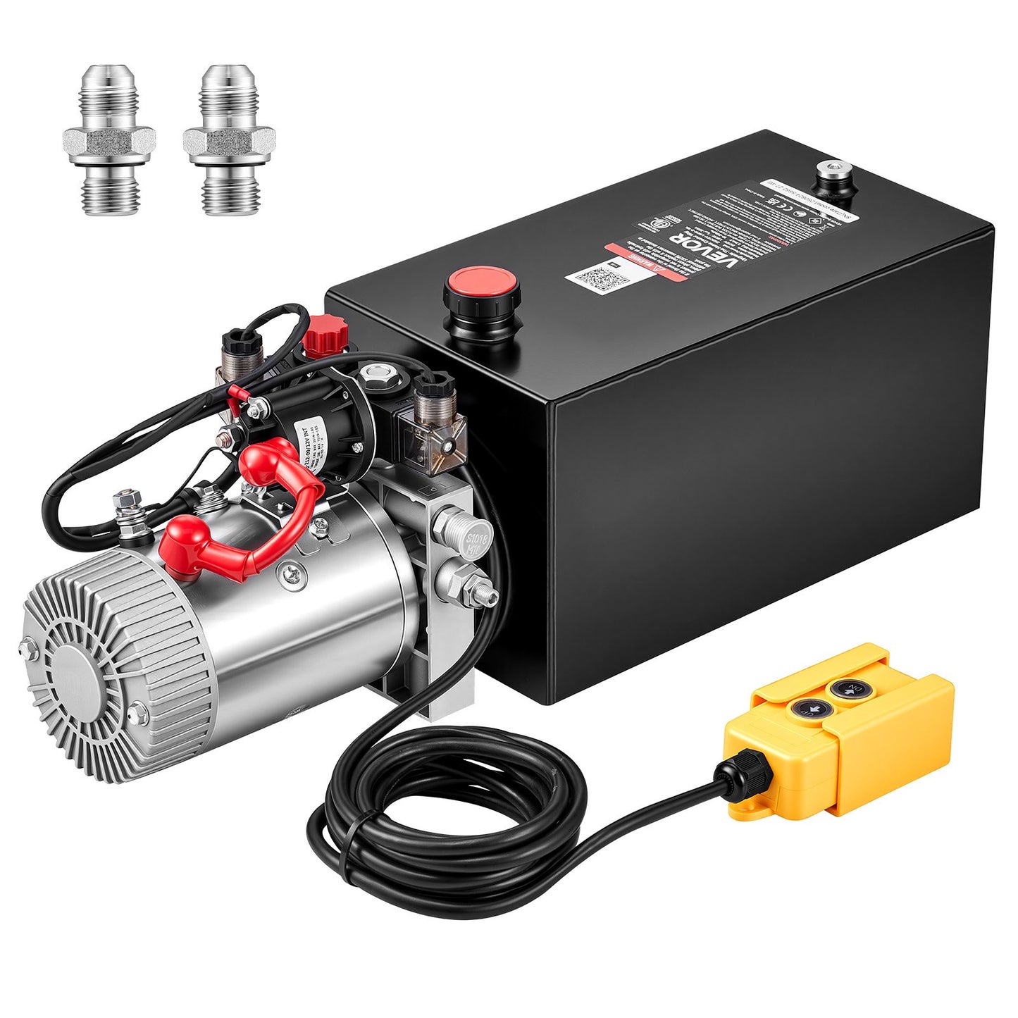 10L Hydraulic Pump, Double Acting Hydraulic Trailer Pump, 22Mpa Max Relief Pressure, 3.4L/Min Flow Rate, DC12V 1.6KW Power Unit for Dump Trailer Car Lifting (Horizontal Installation)