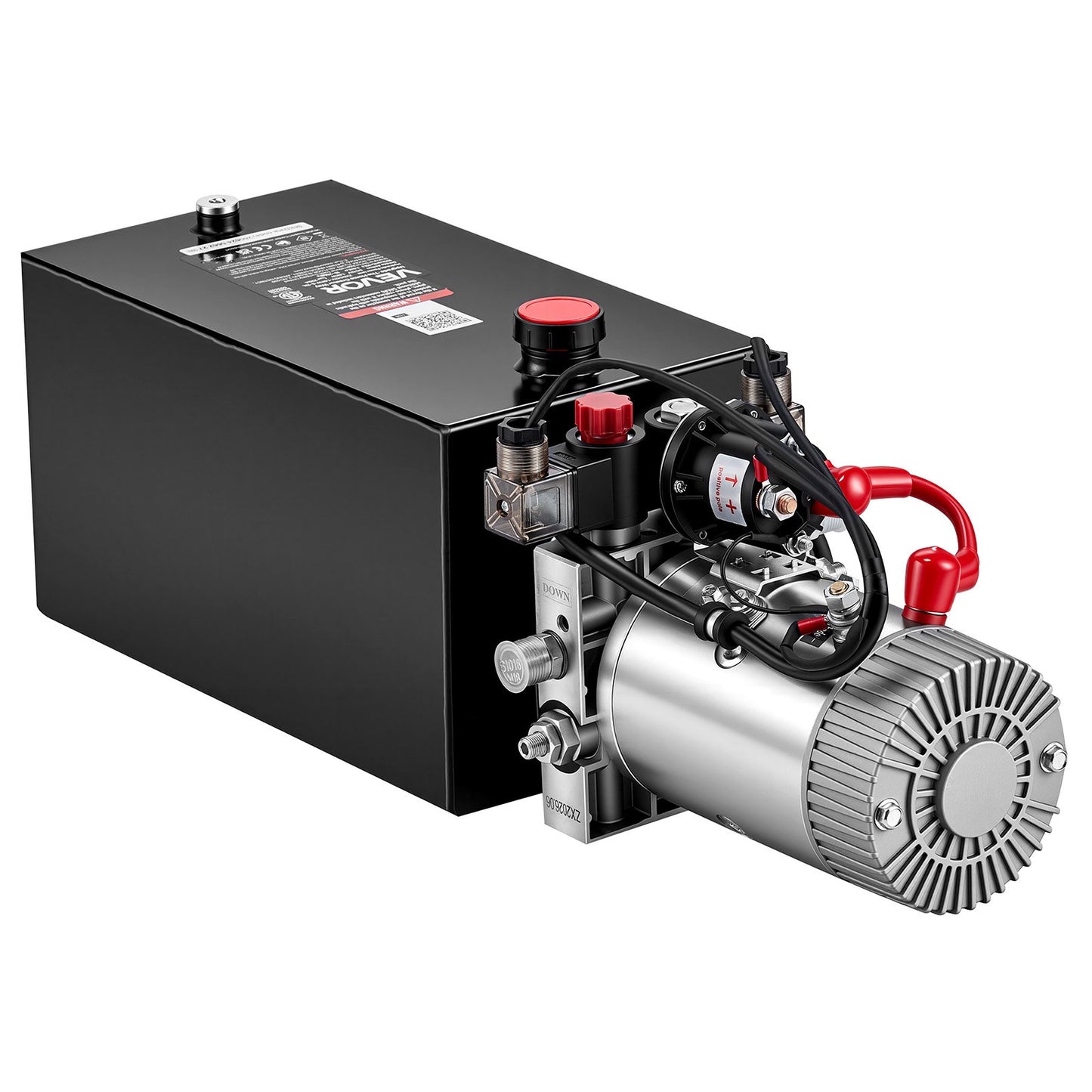 10L Hydraulic Pump, Double Acting Hydraulic Trailer Pump, 22Mpa Max Relief Pressure, 3.4L/Min Flow Rate, DC12V 1.6KW Power Unit for Dump Trailer Car Lifting (Horizontal Installation)