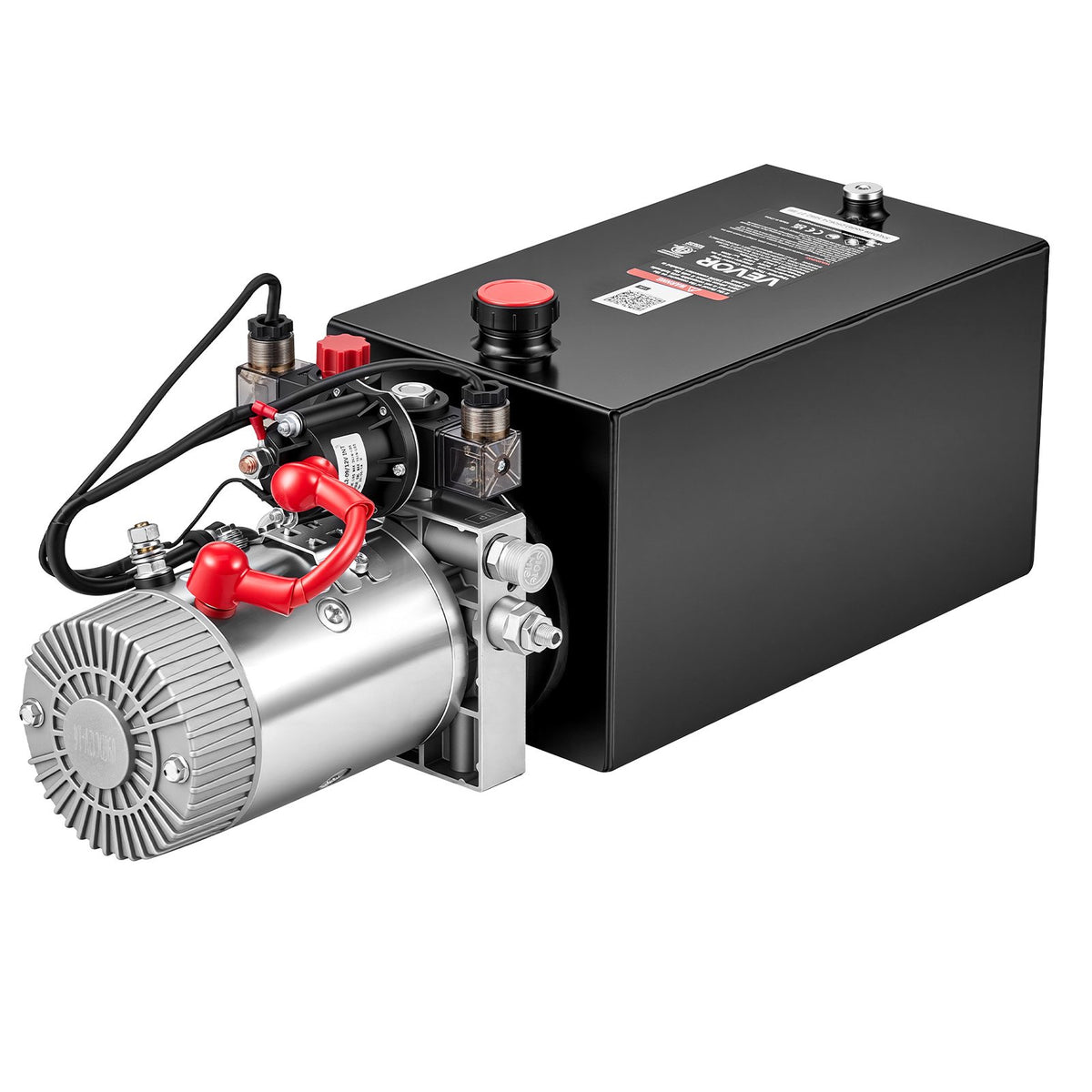 10L Hydraulic Pump, Double Acting Hydraulic Trailer Pump, 22Mpa Max Relief Pressure, 3.4L/Min Flow Rate, DC12V 1.6KW Power Unit for Dump Trailer Car Lifting (Horizontal Installation)