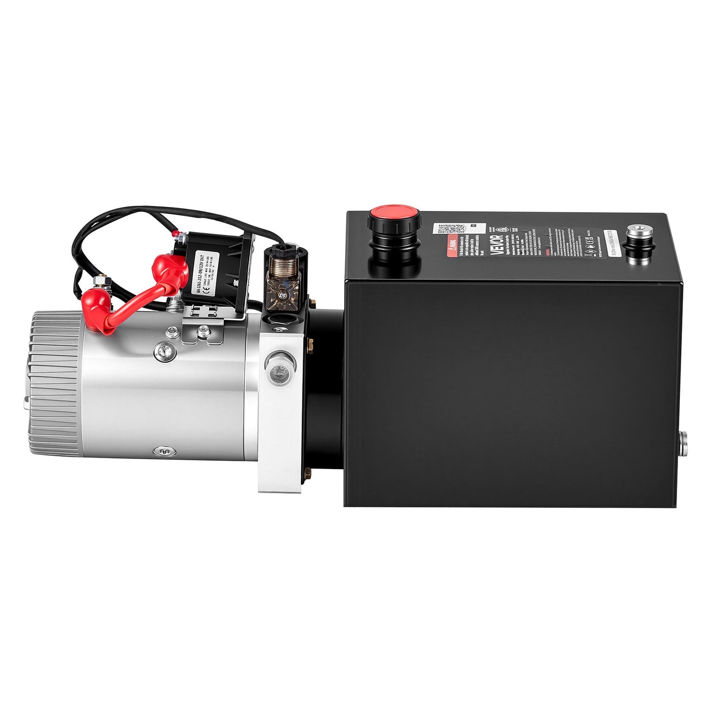 8L Hydraulic Pump, Single Acting Hydraulic Power Unit, 22Mpa Max Relief Pressure, 3.4L/Min Flow Rate, DC12V 1.6KW Hydraulic Power Unit for Dump Trailer Car Lifting (Horizontal Installation)