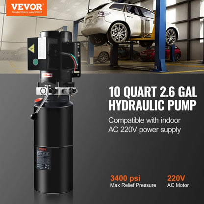 Hydraulic Power Unit, 10L Single Acting Pump for Dump Trailers, 1.7 GPM, 3200 PSI