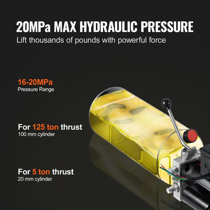 Hydraulic Power Unit, 10L Single Acting Pump for Dump Trailers, 1.7 GPM, 3200 PSI