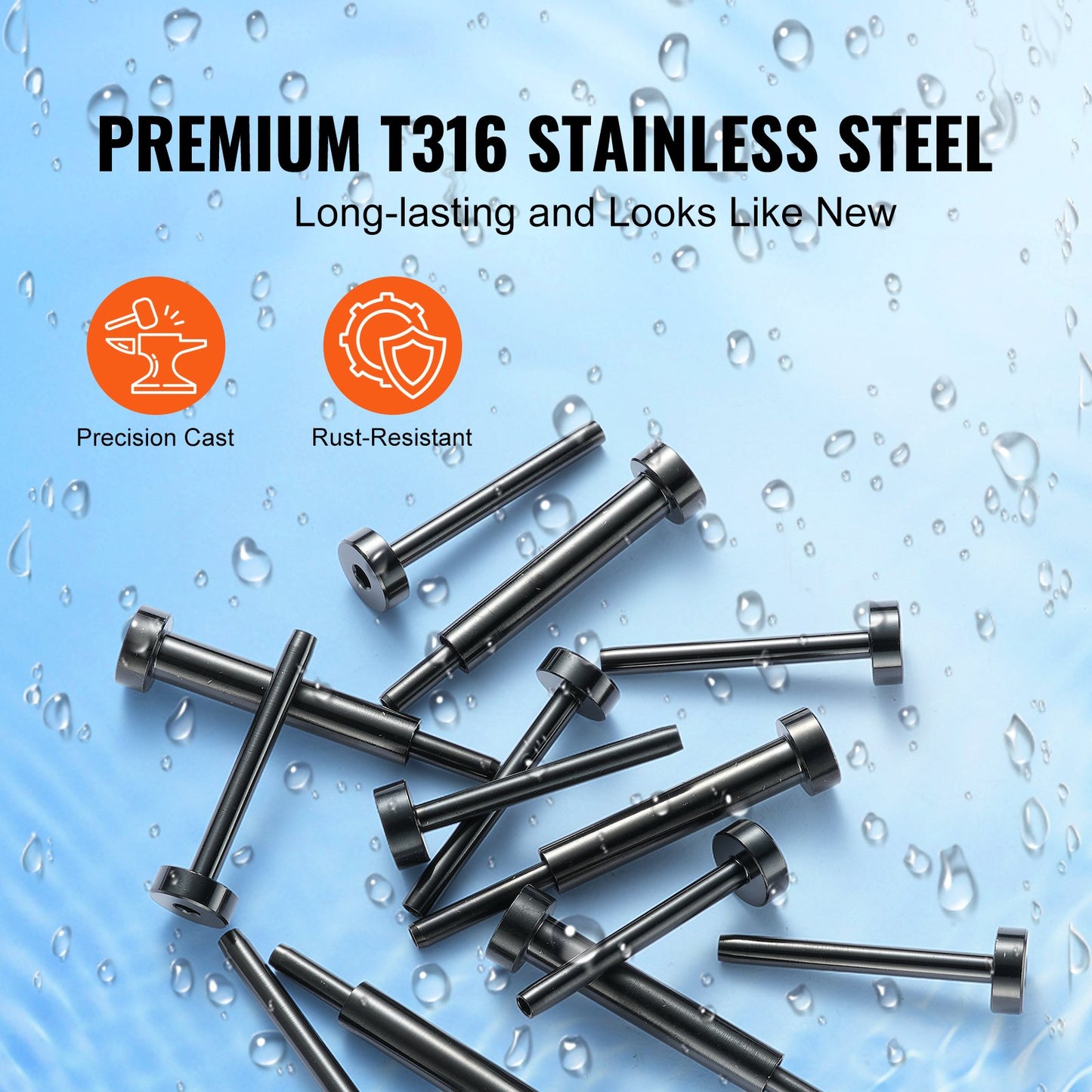 VEVOR 30 Pack Invisible Cable Railing kit, T316 Stainless Steel 3.2mm Invisible