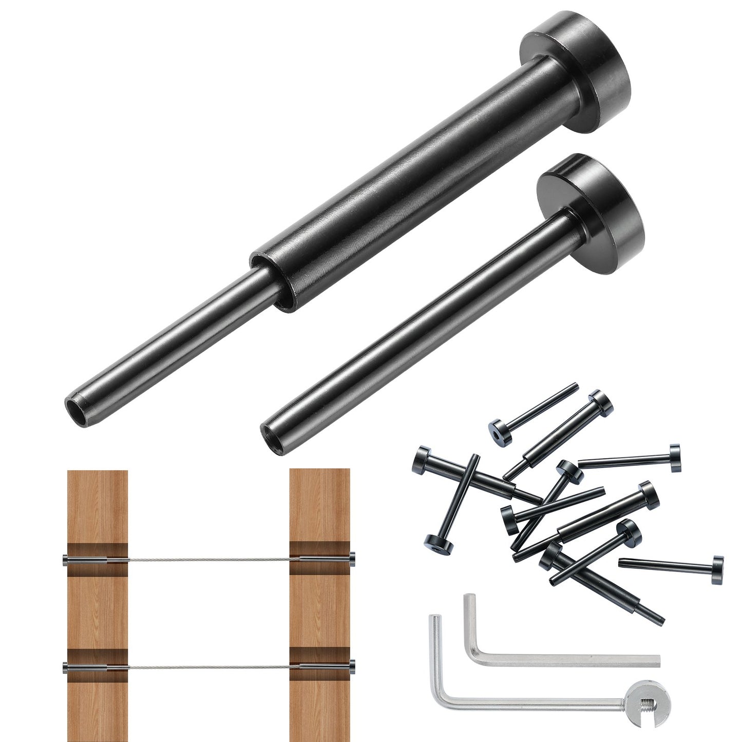 VEVOR 40 Pack Invisible Cable Railing kit, T316 Stainless Steel 3.2mm Invisible
