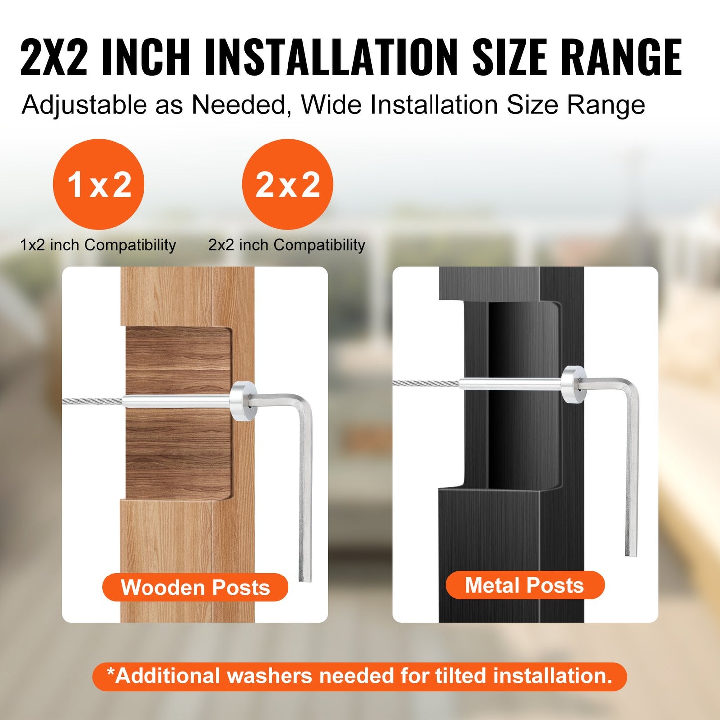 VEVOR 20 Pack Invisible Cable Railing kit, T316 Stainless Steel 3.2mm Invisible