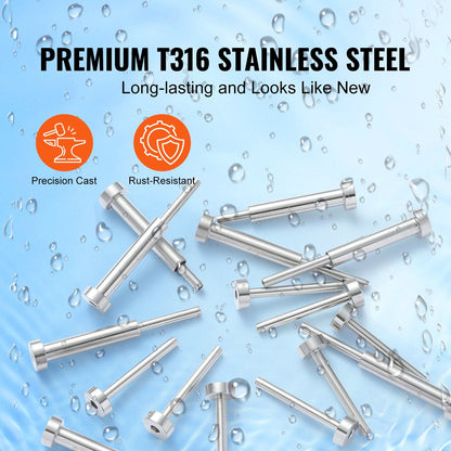20 Pack Stainless Steel Cable Railing Kit, 3.2mm for Wood/Metal Posts