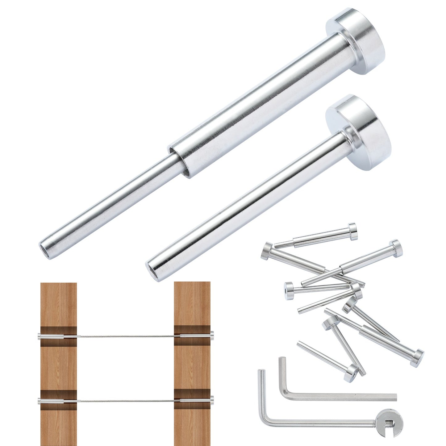 VEVOR 20 Pack Invisible Cable Railing kit, T316 Stainless Steel 3.2mm Invisible