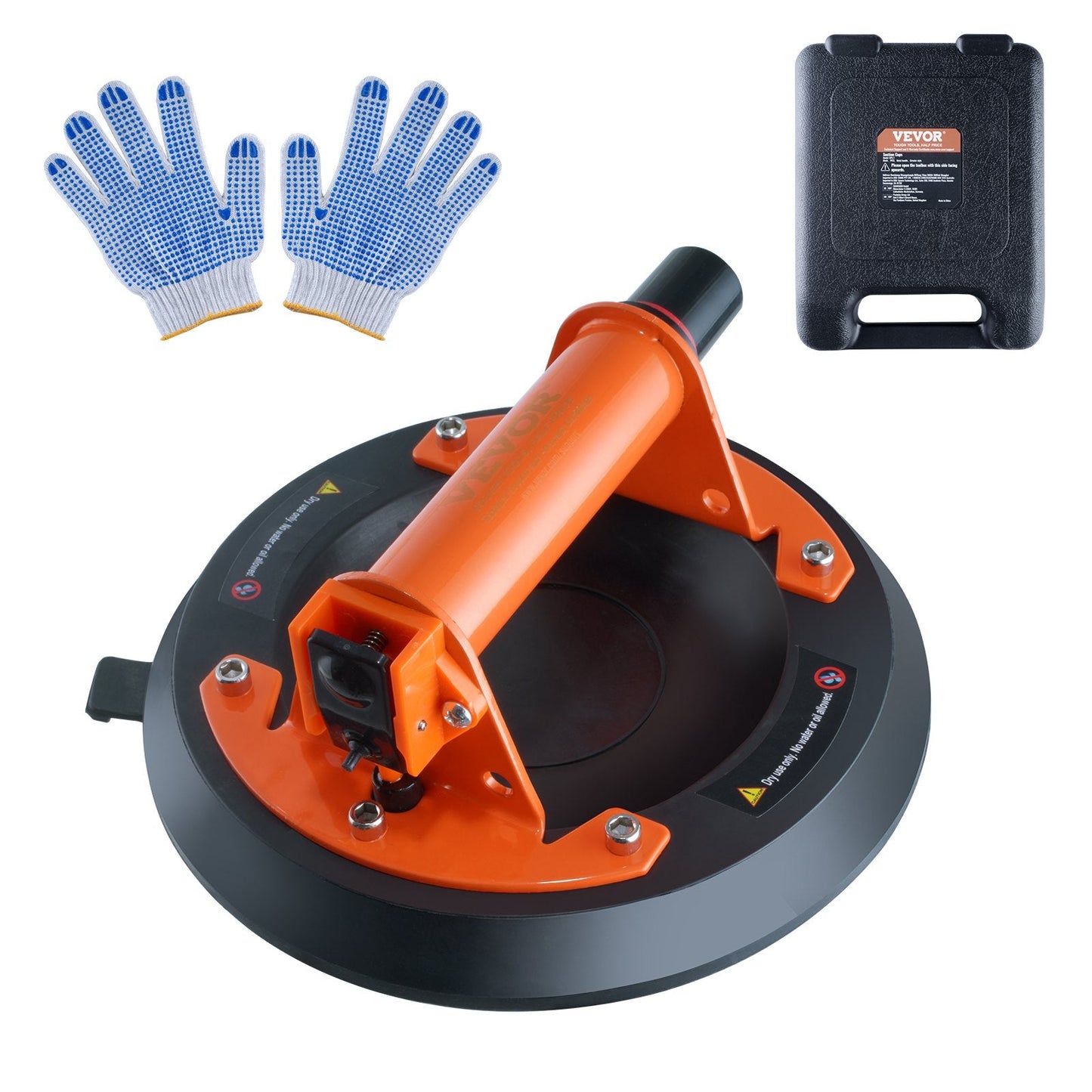 Heavy Duty 203mm Vacuum Suction Cup, 278kg Capacity with Steel Handle