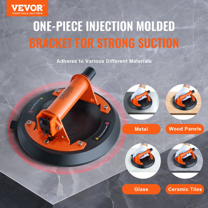 VEVOR Glass Suction Cup, 203 mm 278 kg Capacity, Vacuum Suction Cup with ABS Handle