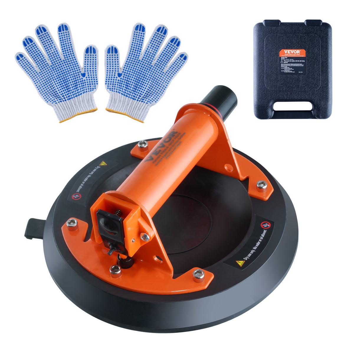 VEVOR Glass Suction Cup, 203 mm 278 kg Capacity, Vacuum Suction Cup with ABS Handle