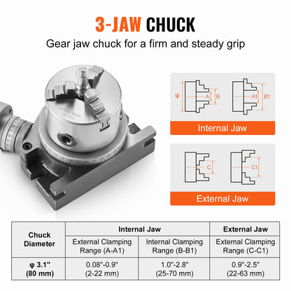 VEVOR Rotary Table for Milling Machines, 4''/ 100 mm, Horizontal Vertical Model
