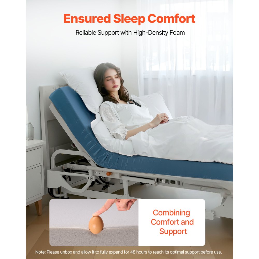 VEVOR Hospital Medical Bed Mattress 153 mm Water Resistant Non Slip Home Foam