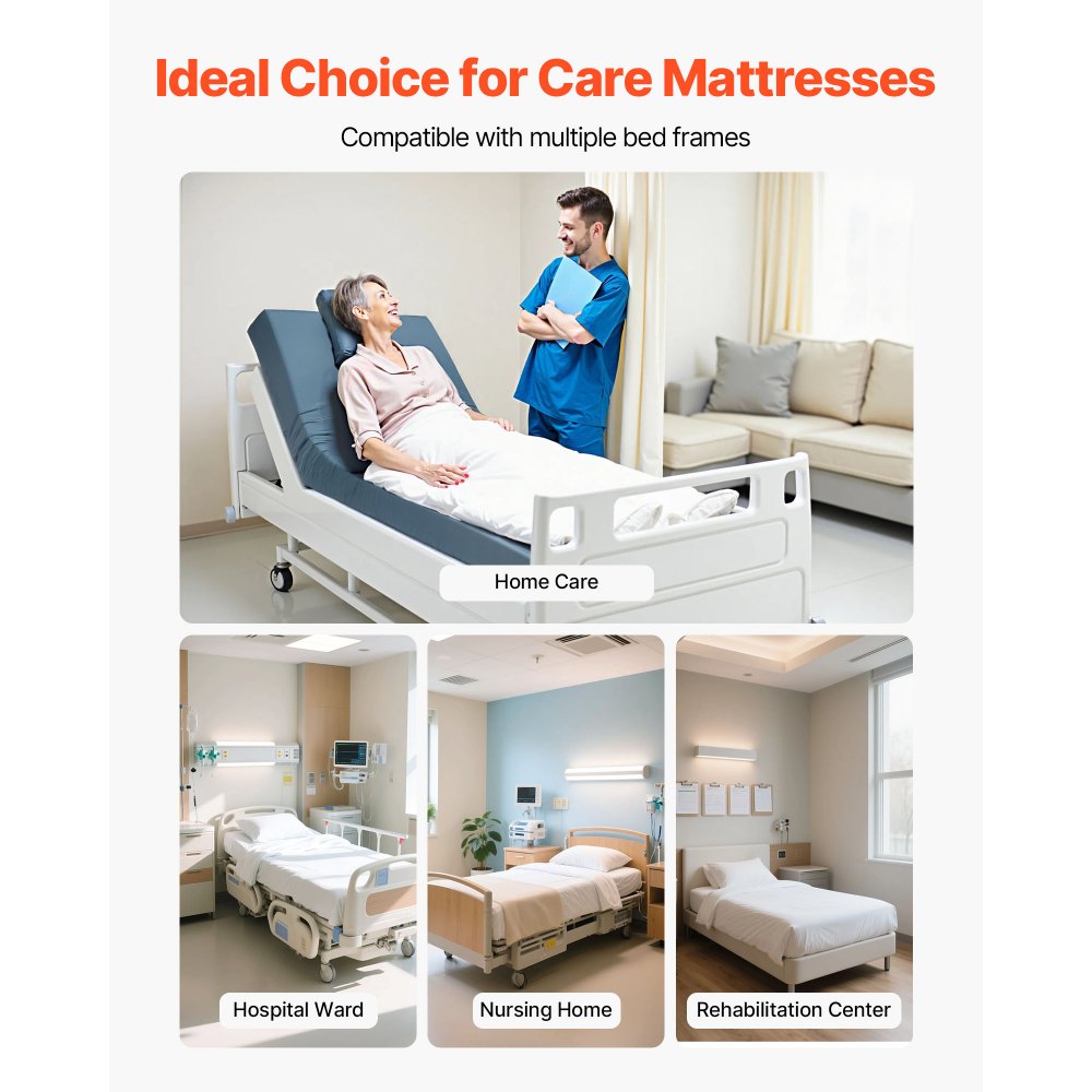 VEVOR Hospital Medical Bed Mattress 153 mm Water Resistant Non Slip Home Foam