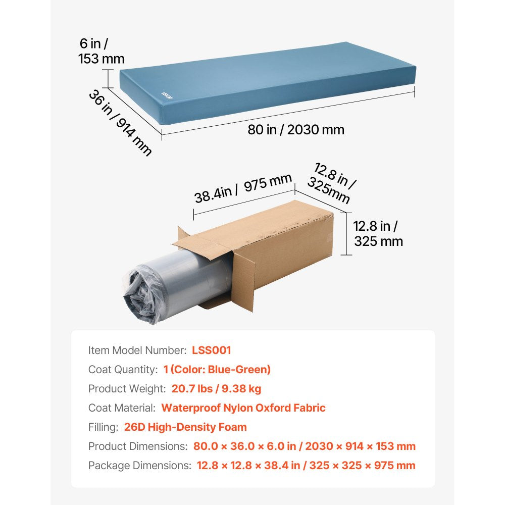VEVOR Hospital Medical Bed Mattress 153 mm Water Resistant Non Slip Home Foam