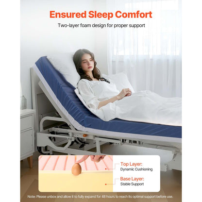 VEVOR Hospital Medical Bed Mattress 153 mm Water Resistant Non Slip Foam 295 kg