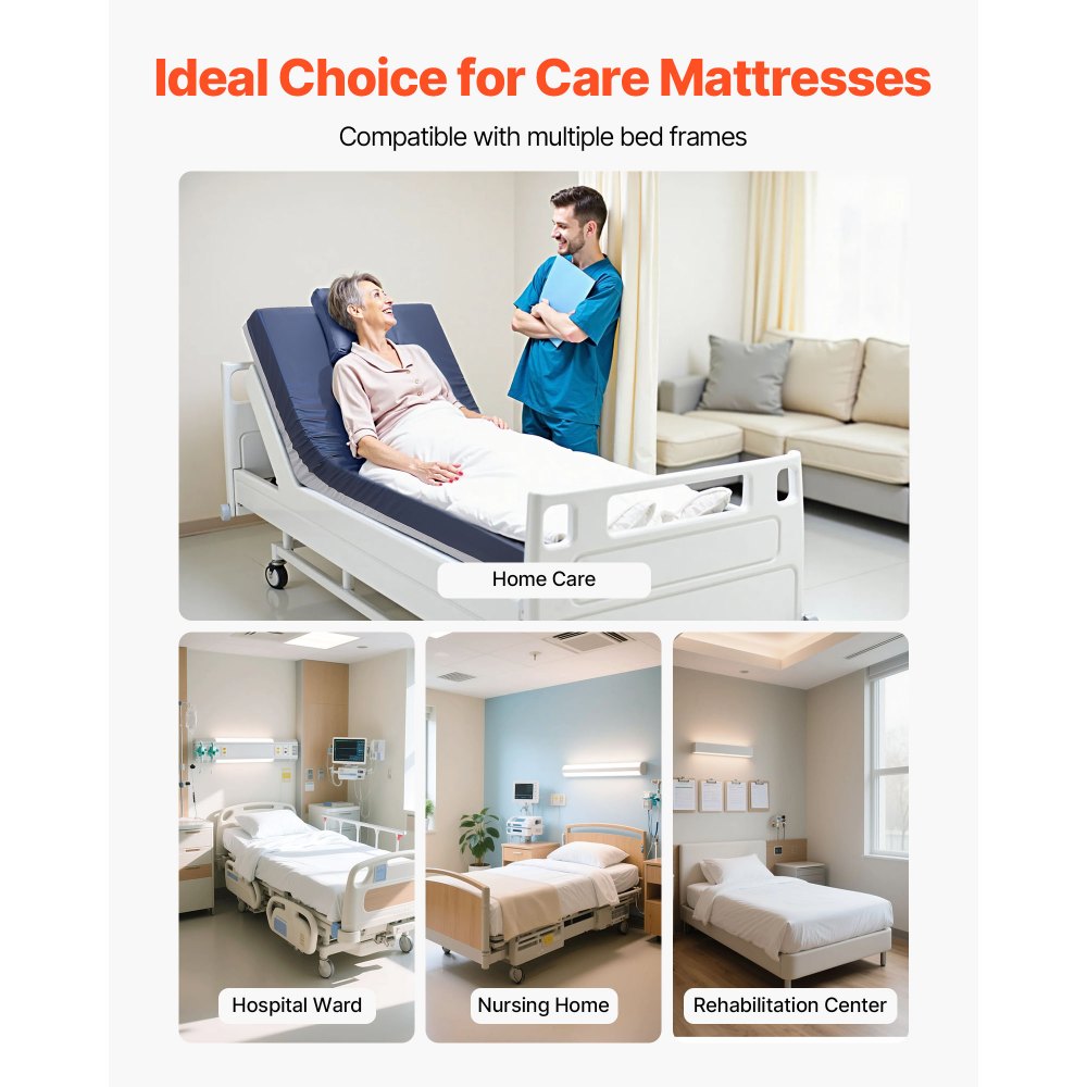 VEVOR Hospital Medical Bed Mattress 153 mm Water Resistant Non Slip Foam 227 kg
