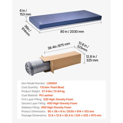 VEVOR Hospital Medical Bed Mattress 153 mm Water Resistant Non Slip Foam 227 kg