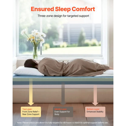 VEVOR Hospital Medical Bed Mattress 153 mm Water Resistant Non Slip Foam 204 kg