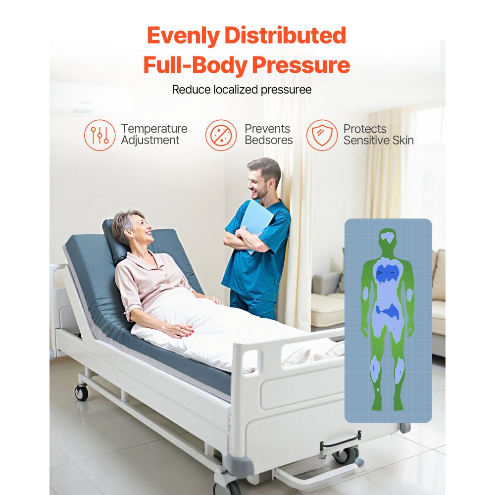 VEVOR Hospital Medical Bed Mattress 153 mm Water Resistant Non Slip Foam 204 kg