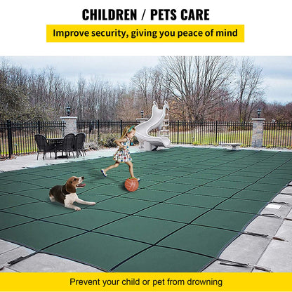 VEVOR Pool Safety Cover Fits 20x40ft Rectangle Inground Safety Pool Cover Green