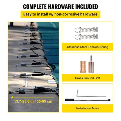 Green Inground Pool Safety Cover 6.1 x 12.2 m - Winter Protection & Easy Install