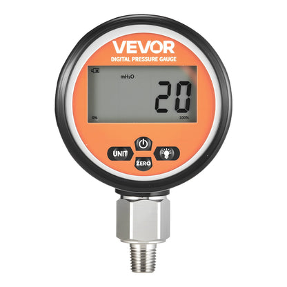 Digital Hydraulic Pressure Gauge, 0-700 Bar (0-10000 PSI) Hydraulic Pressure Sensor, Manometer Tester with NPT Base Entry for Excavator Construction Machinery, Waterproof Stainless Steel Housing