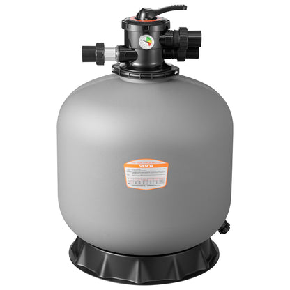 Sand Filter, 609.6 mm, 246.1 LPM Above Inground Swimming Pool Sand Filter System, with 7-Way Multi-Port Valve, Backwash, Rinse, Recirculate, Waste, Winter, Closed Modes, for Above In Ground Pool