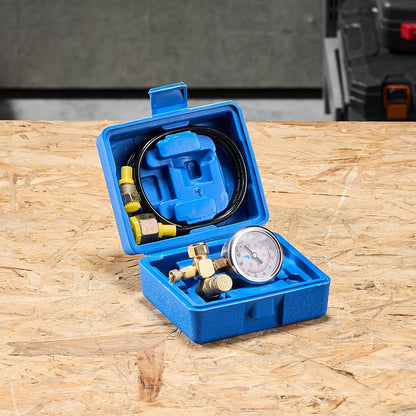Hydraulic Nitrogen Accumulator Charging Kit, 0-100 Bar Nitrogen Fill Kit, Pressure Test System with 1 Pressure Gauge, 1 Gas Hose, 1 Valve Body and 1 CGA580 Adapter for Construction Machinery