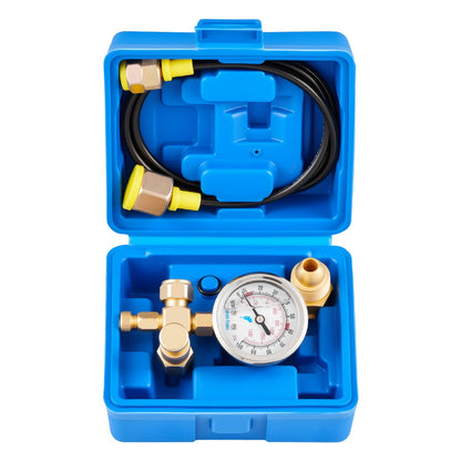 Hydraulic Nitrogen Accumulator Charging Kit, 0-100 Bar Nitrogen Fill Kit, Pressure Test System with 1 Pressure Gauge, 1 Gas Hose, 1 Valve Body and 1 CGA580 Adapter for Construction Machinery