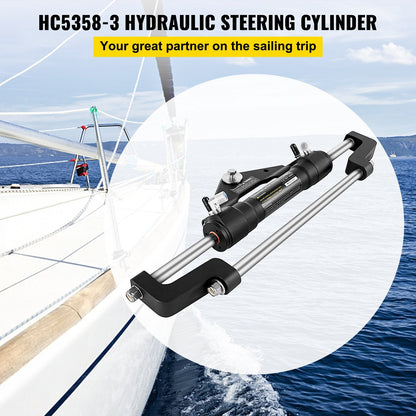 Front Mount Hydraulic Steering Cylinder for Outboard Motors up to 300HP