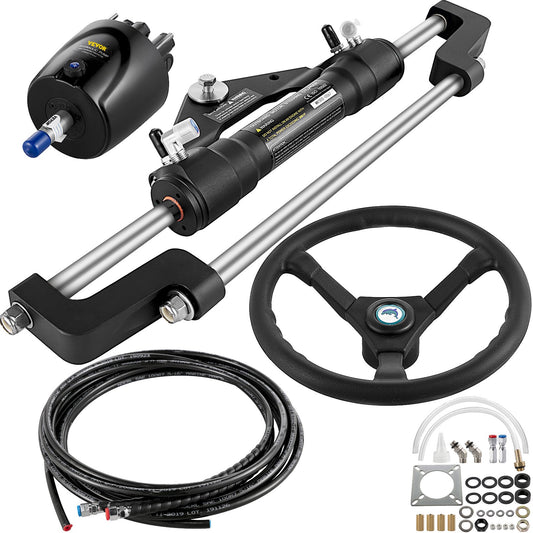 VEVOR Hydraulic Boat Steering Kit, 300HP Hydraulic Steering Kit Helm Pump, Cylinder,