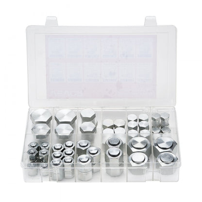 VEVOR 72 PCS ORFS O-Ring Plug and Cap Hydraulic Sealing Fittings Kit Sizes 4-16