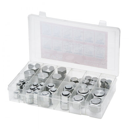 VEVOR 72 PCS ORFS O-Ring Plug and Cap Hydraulic Sealing Fittings Kit Sizes 4-16